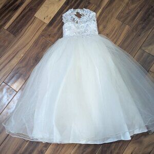 White flower girl dress